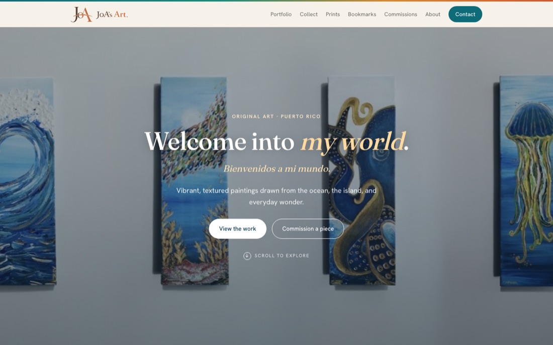 JoA's Art — sitio web diseñado por avcreatif