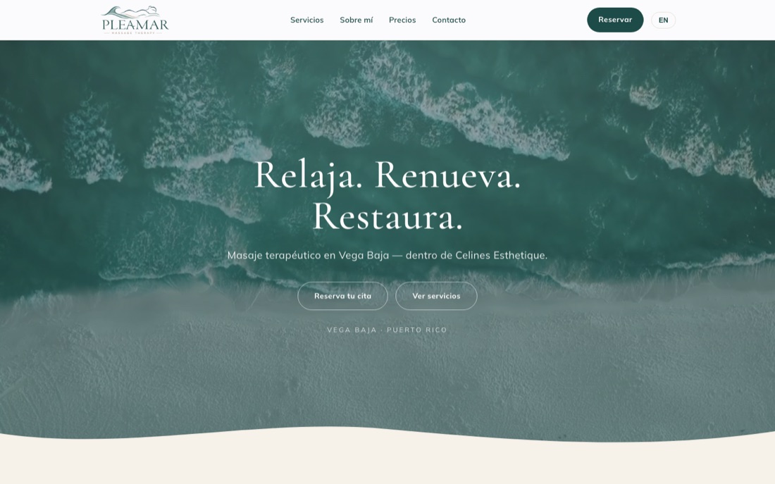 Pleamar Massage Therapy — sistema construido por avcreatif